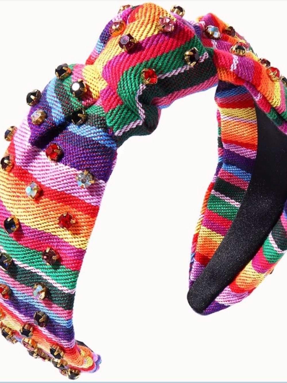 Bejeweled Multicolor Knotted Headband